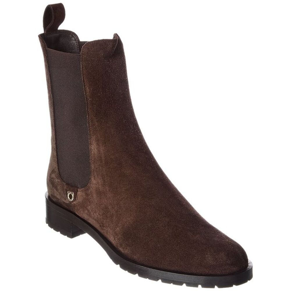 Ferragamo Suede Chelsea Boot, Brown